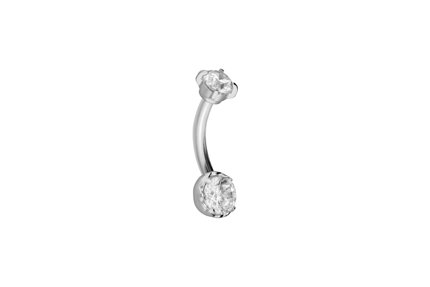 Titan Piercing Banane mit Push Fit 2 EINGEFASSTE KRISTALLE